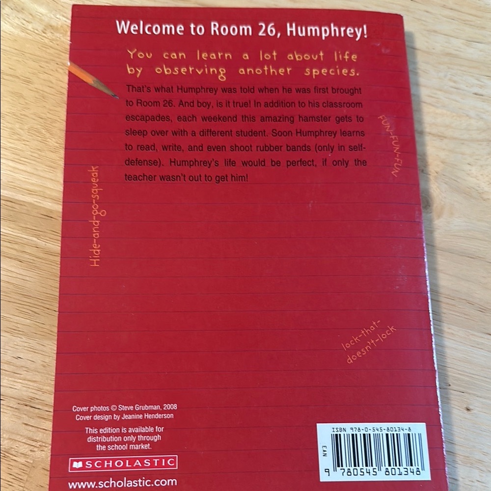 5/$10 Scholastic‎ Red The World According to Humphrey Book - Picture 2 of 2